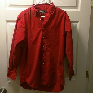 Mens red Polo Ralph Lauren dress shirt size M